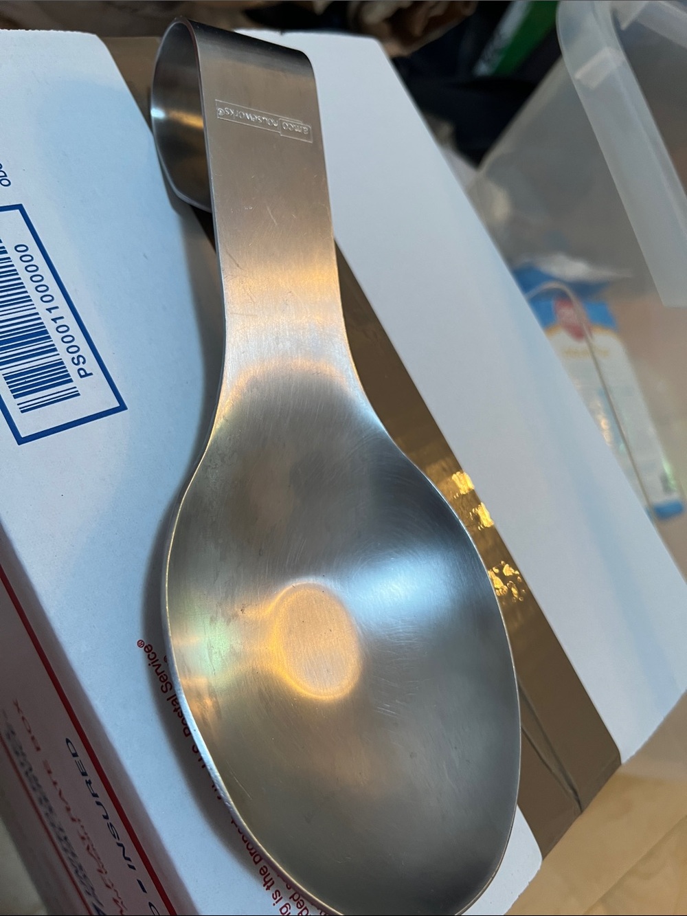 Brushed Stainless Steel Spoon Rest - Silver Finish